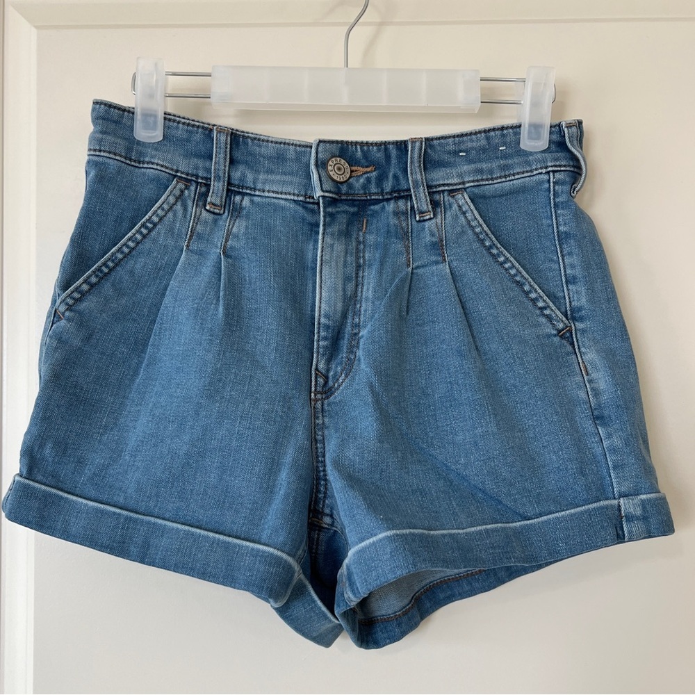 Express Blue Jean Shorts High-Waisted Relaxed Fit